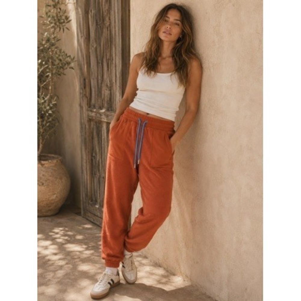 Cotopaxi Women XS Abrazo Fleece Jogger Pants Rust Orange Recycled Outdoor Hiking